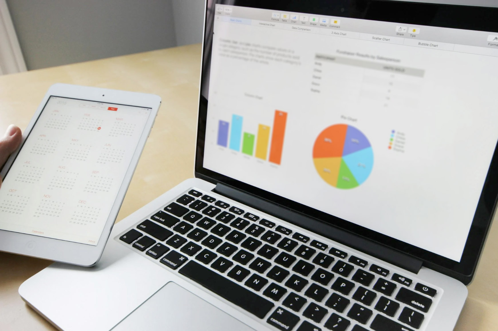 Financial data on a laptop screen